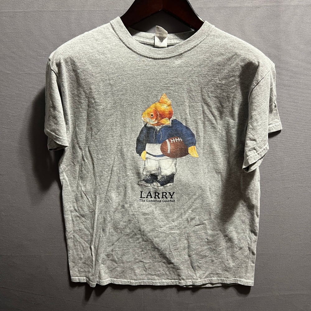 Barstool Sports Larry The Gambling Goldfish Graphic T-Shirt Mens Large Grey